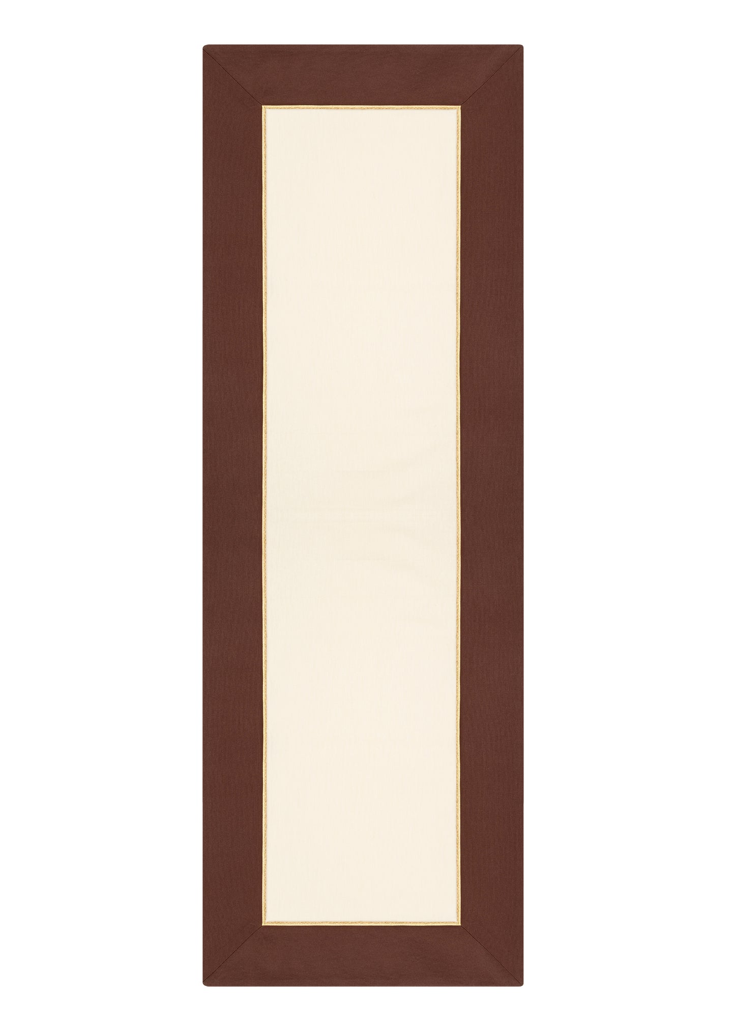 Brownie Sand Runner - Kahverengi ve Krem Kumaş Üzerine Altın Renk İşlemeli Runner 150 x 50 cm
