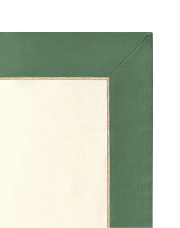 Forest Charm Yeşil & Bej Kumaş Üzerine Altın Renk İşlemeli Masa Örtüsü 260x160 cm