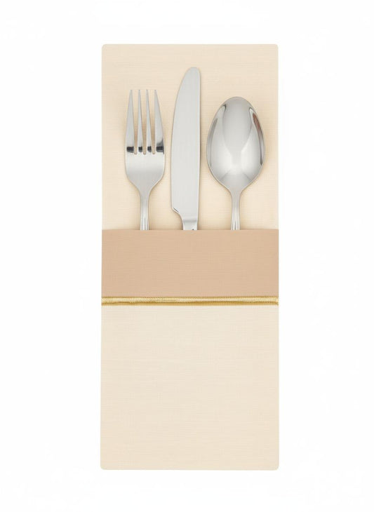 Pure Harmony Bej 4’lü Çatal Kaşık Bıçak Kesesi