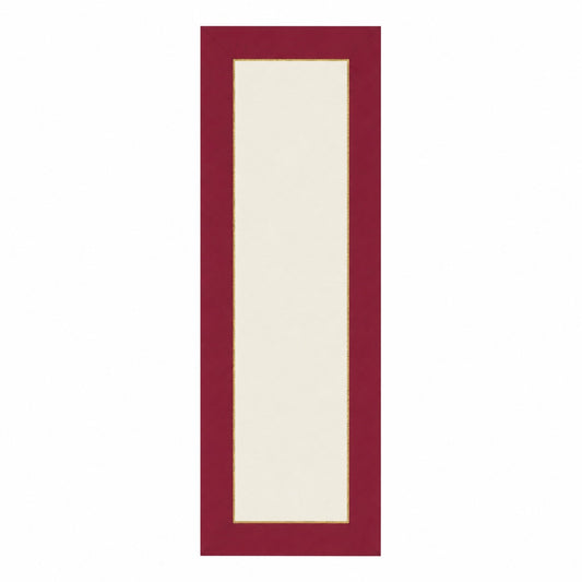 Bordeaux Whisper Bordo & Bej Kumaş Üzerine Altın Renk İşlemeli Runner 150x50 cm