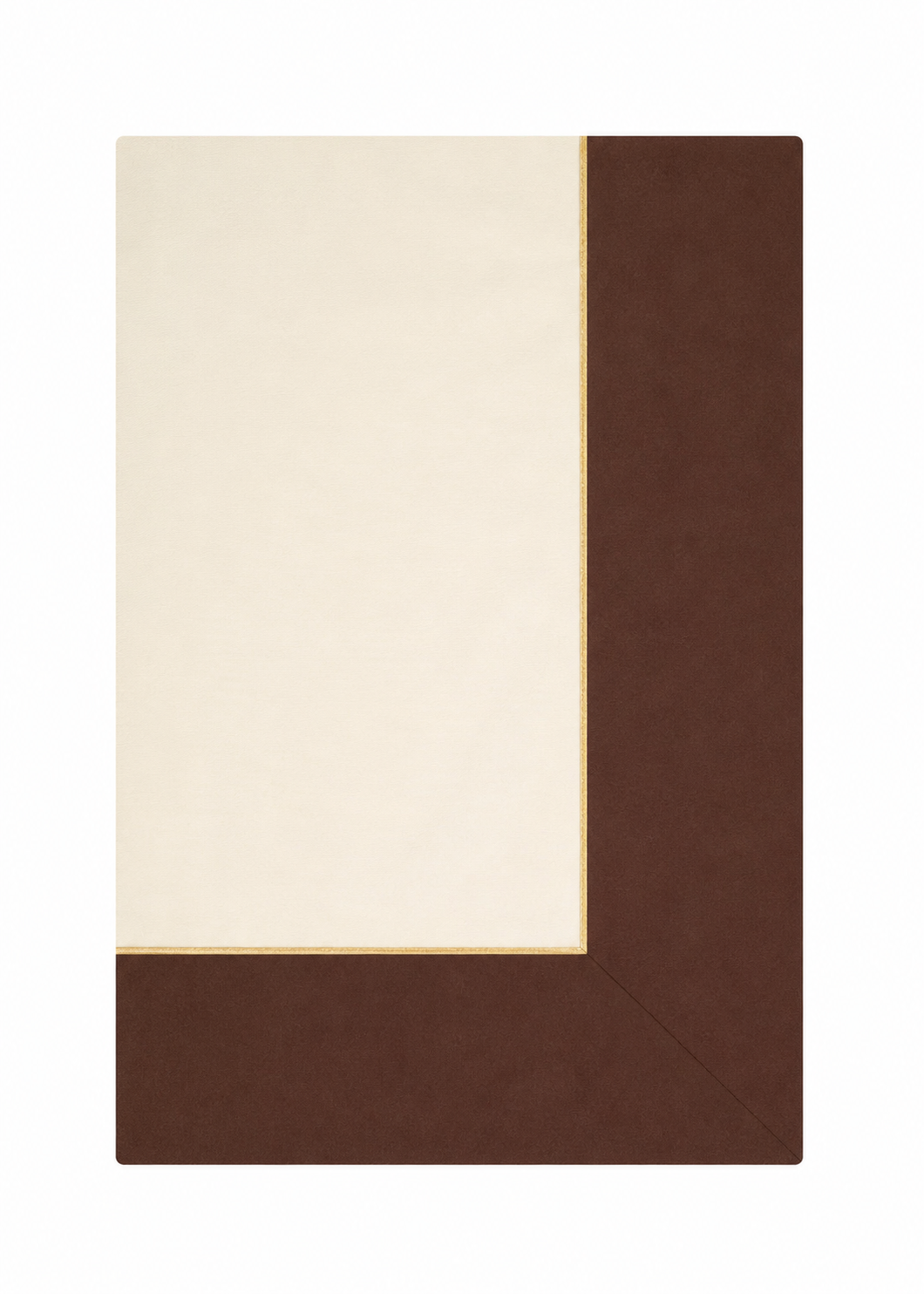 Brownie Sand Masa Örtüsü- Kahverengi Bordür & Krem Kumaş ve Gold İşlemeli Masa Örtüsü 260 x 160 cm