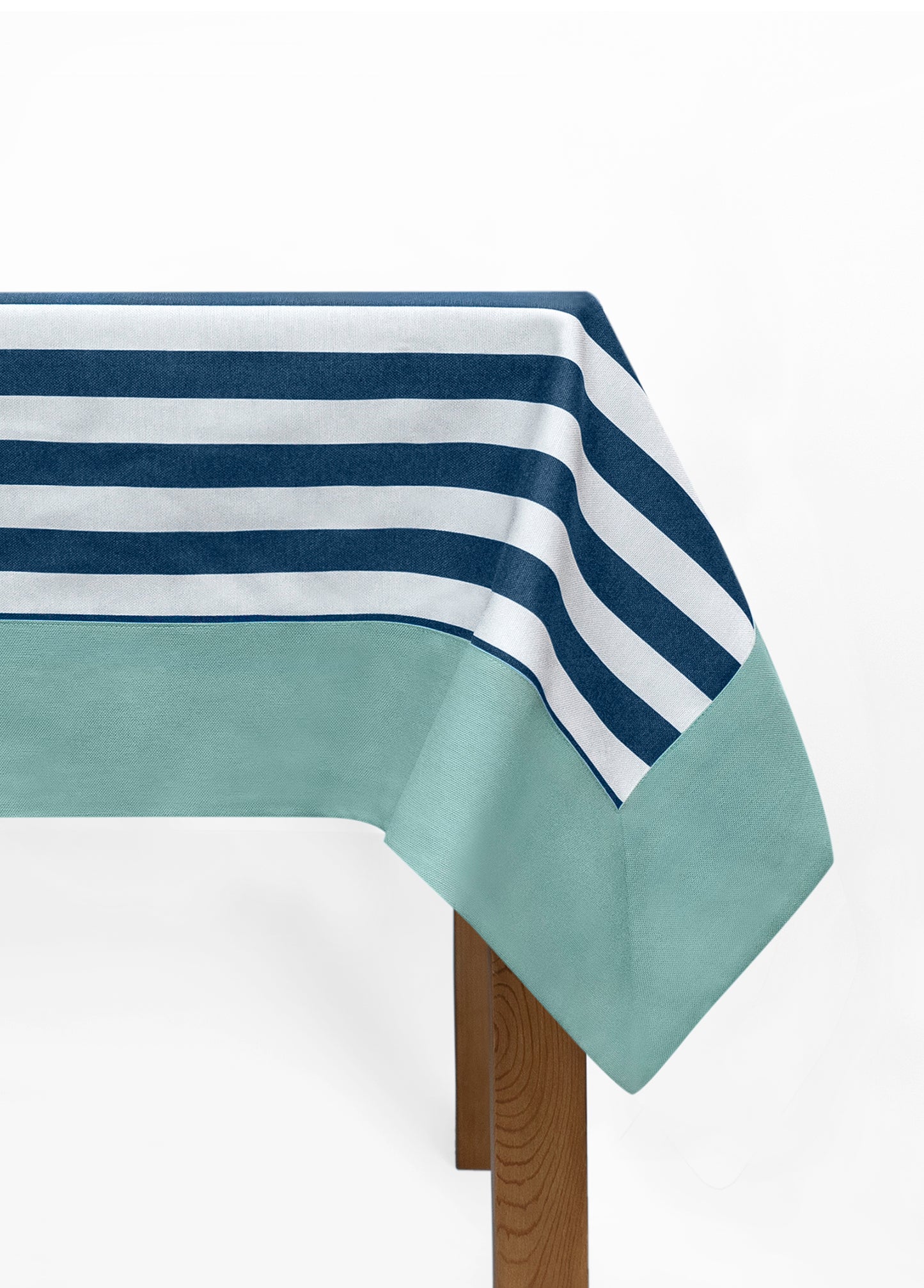 Gala Stripe Series - Navy Blue Striped Tablecloth with Blue Border 260x160 cm