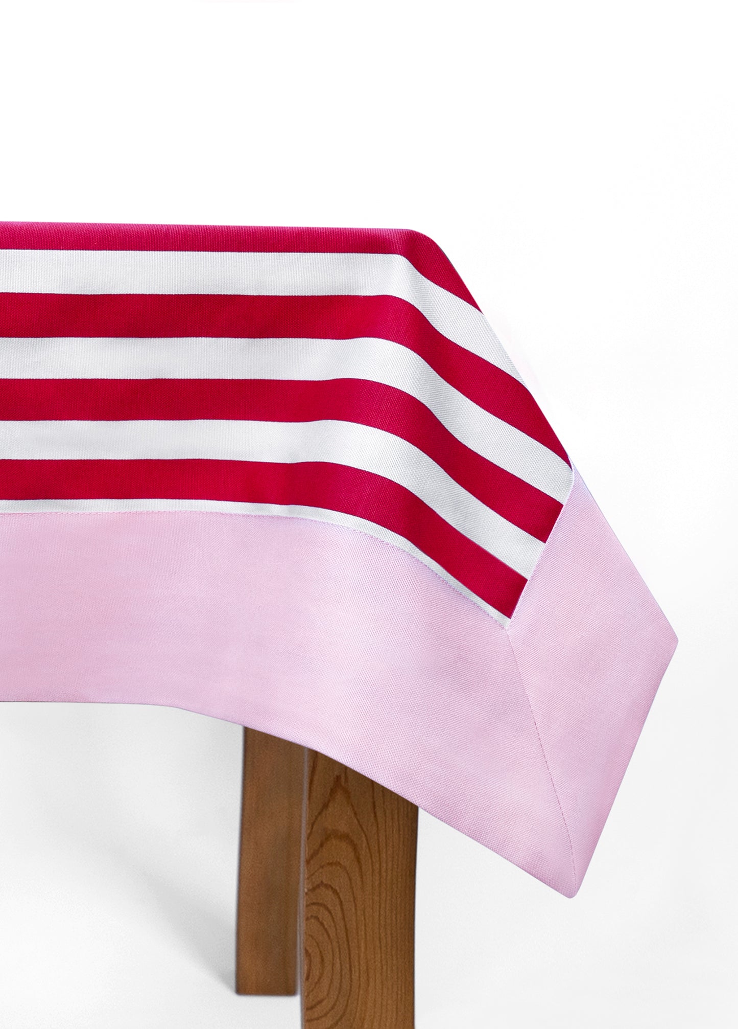 Gala Stripe Series - Red Striped Tablecloth with Pink Border 260x160 cm