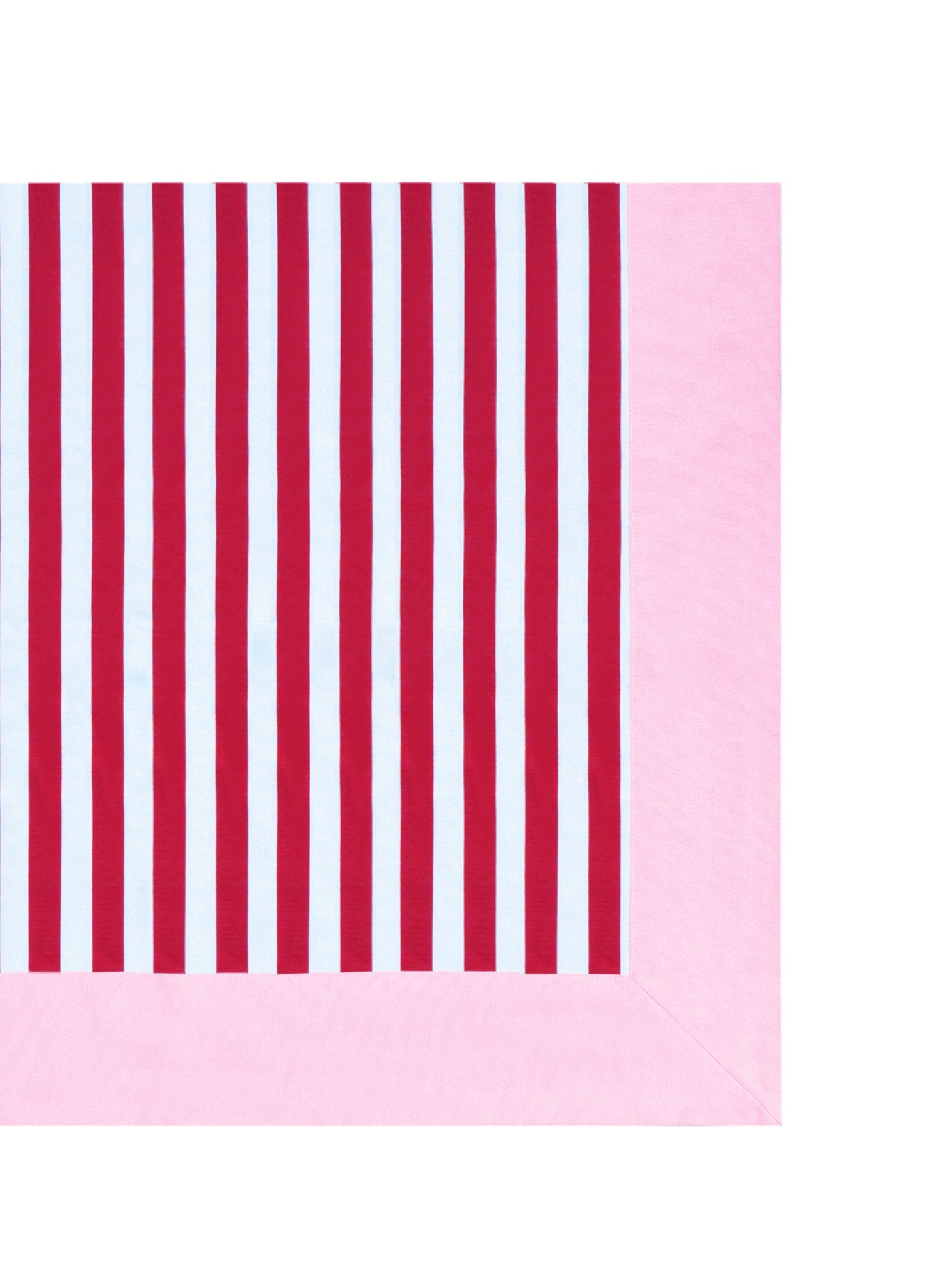 Gala Stripe Series - Red Striped Tablecloth with Pink Border 260x160 cm