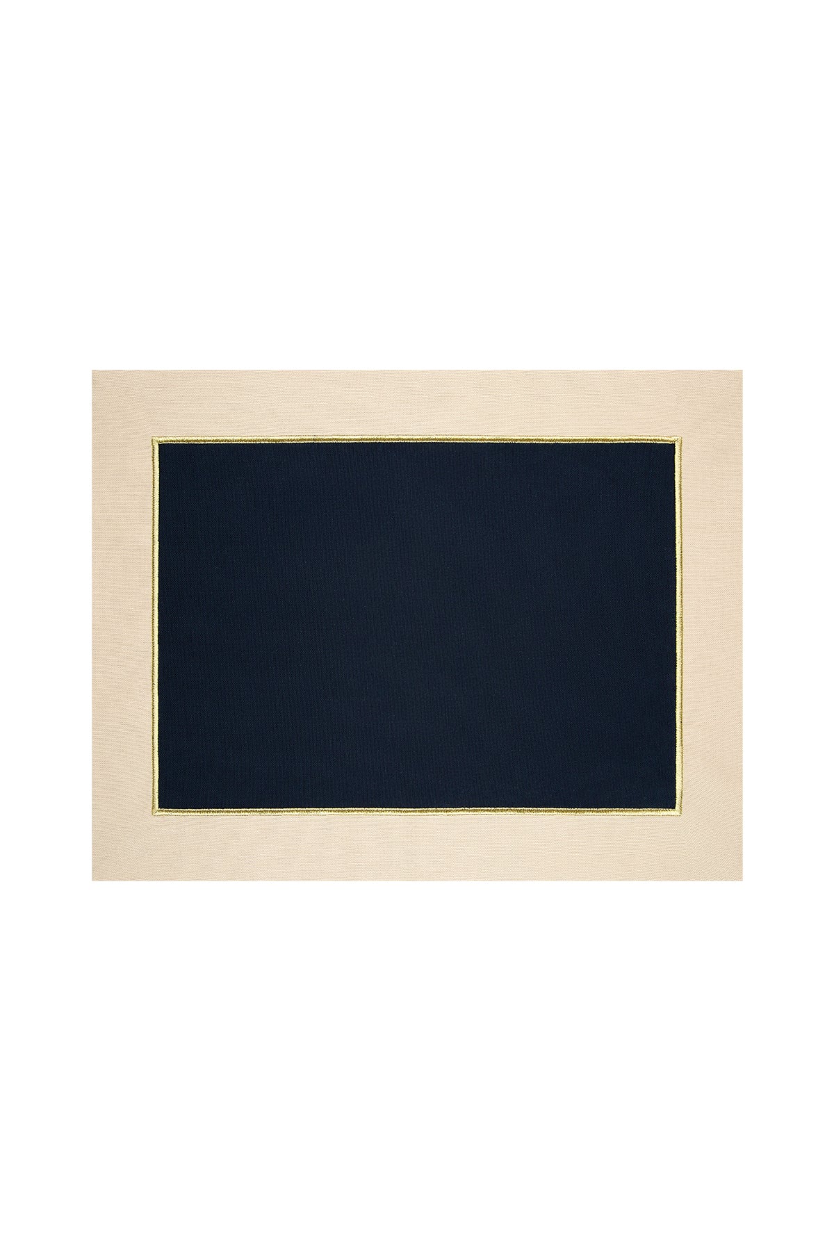 Navy Blue & Beige With Gold Embroidered, Timeless Placemat Set Of 4 -““Midnight Shine“