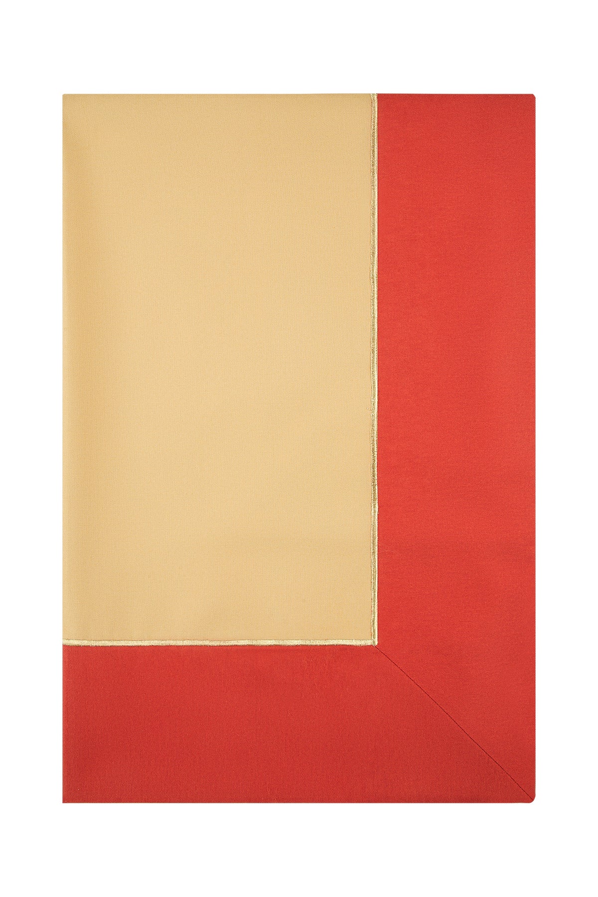 Cookie & Brick Red With Gold Embroidered, Timeless Tablecloth , 260x160cm  -”Sunset Therapy Tablecloth”